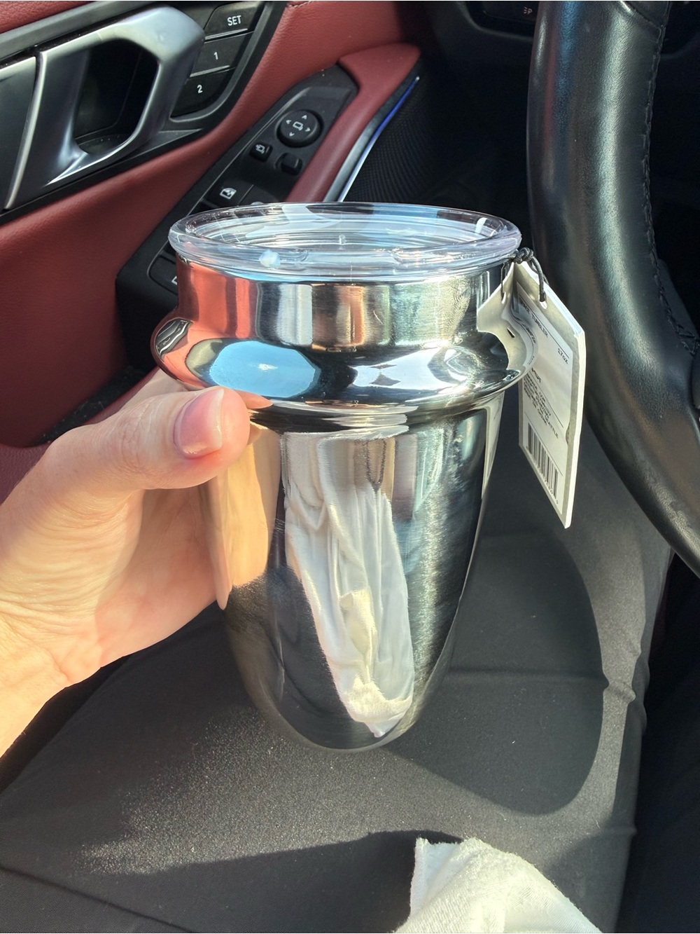 Stainless Steel Cocktail Shaker with Lid - Silver